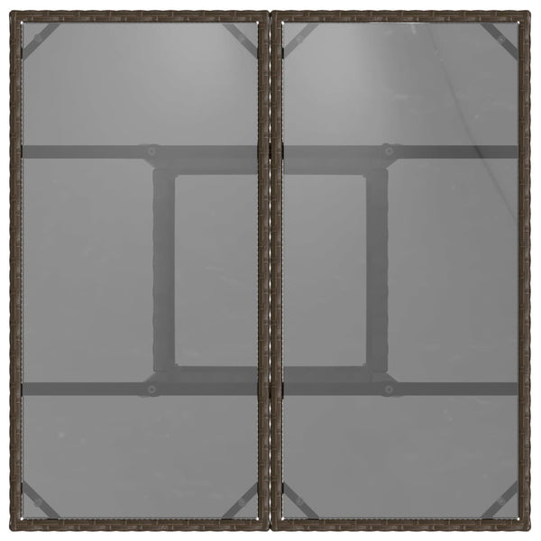 Brauner Gartentisch Actiunea 80x80x75cm (Polyrattan mit Glasplatte)