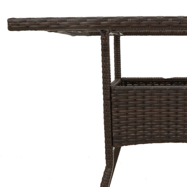 Brauner Gartentisch Actiunea 80x80x75cm (Polyrattan mit Glasplatte)