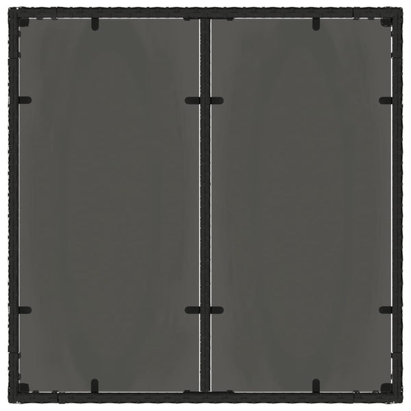 Musta puutarhapöytä Cian 90x90x75cm (lasilevyllä polyrottinki)