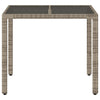 Gartentisch Cian Grau 90x90x75cm (Polyrattan mit Glasplatte)