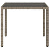 Gartentisch Cian Grau 90x90x75cm (Polyrattan mit Glasplatte)