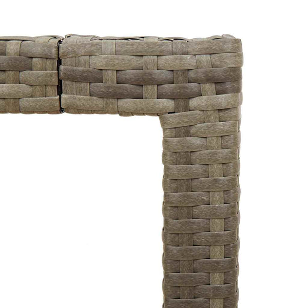 Gartentisch Cian Grau 90x90x75cm (Polyrattan mit Glasplatte)