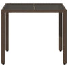 Brauner Gartentisch Cian 90x90x75cm (Polyrattan mit Glasplatte)