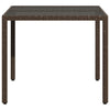 Brauner Gartentisch Cian 90x90x75cm (Polyrattan mit Glasplatte)