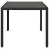 Schwarzer Gartentisch mit Glasplatte Marisela 150x90x75cm (Polyrattan)
