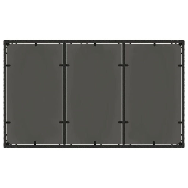 Schwarzer Gartentisch mit Glasplatte Marisela 150x90x75cm (Polyrattan)