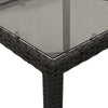 Schwarzer Gartentisch mit Glasplatte Marisela 150x90x75cm (Polyrattan)