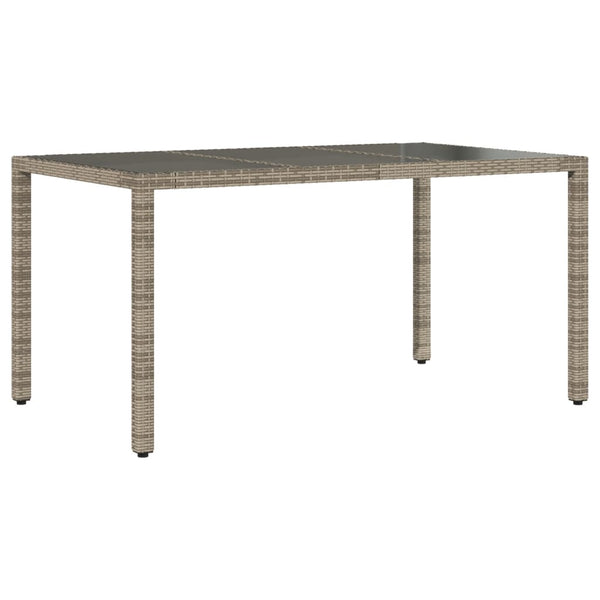 Grauer Gartentisch Marisela 150x90x75cm (Polyrattan)
