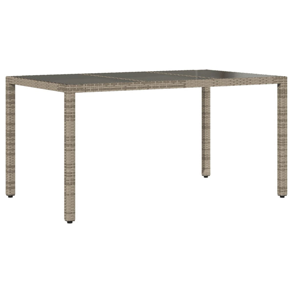 Grauer Gartentisch Marisela 150x90x75cm (Polyrattan)