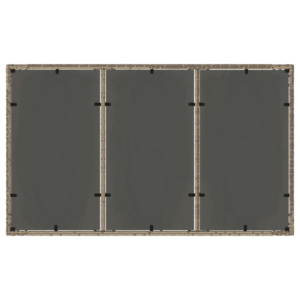 Grauer Gartentisch Marisela 150x90x75cm (Polyrattan)