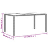 Grauer Gartentisch Marisela 150x90x75cm (Polyrattan)