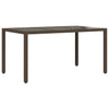 Brauner Gartentisch Marisela 150x90x75cm (Polyrattan)