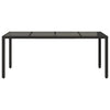 Schwarzer Gartentisch mit Glasplatte Rovelino 190x90x75cm (Polyrattan)