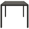 Schwarzer Gartentisch mit Glasplatte Rovelino 190x90x75cm (Polyrattan)
