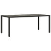 Schwarzer Gartentisch mit Glasplatte Rovelino 190x90x75cm (Polyrattan)