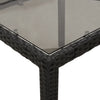 Schwarzer Gartentisch mit Glasplatte Rovelino 190x90x75cm (Polyrattan)