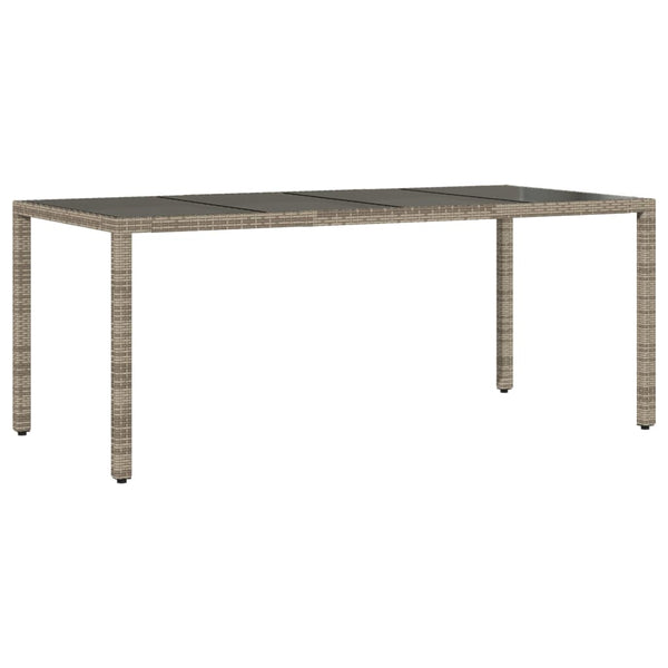 Grauer Gartentisch Rovelino 190x90x75cm (Polyrattan)