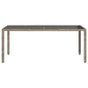 Grauer Gartentisch Rovelino 190x90x75cm (Polyrattan)