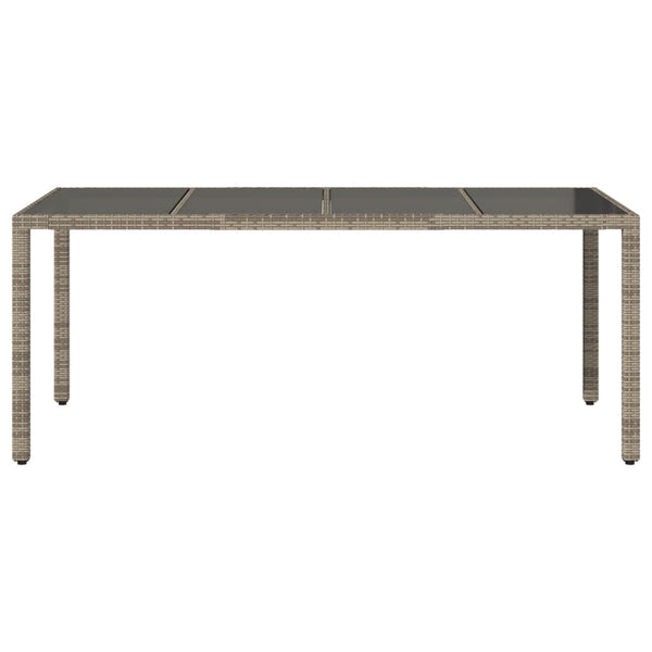 Grauer Gartentisch Rovelino 190x90x75cm (Polyrattan)
