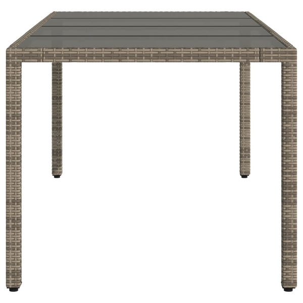 Grauer Gartentisch Rovelino 190x90x75cm (Polyrattan)