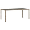 Grauer Gartentisch Rovelino 190x90x75cm (Polyrattan)