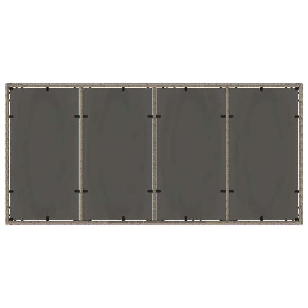 Grauer Gartentisch Rovelino 190x90x75cm (Polyrattan)