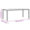 Grauer Gartentisch Rovelino 190x90x75cm (Polyrattan)
