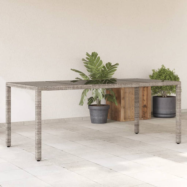 Grauer Gartentisch Rovelino 190x90x75cm (Polyrattan)