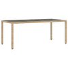 Beigefarbener Gartentisch Rovelino 190x90x75cm (Polyrattan)