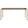Beigefarbener Gartentisch Rovelino 190x90x75cm (Polyrattan)