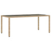 Beigefarbener Gartentisch Rovelino 190x90x75cm (Polyrattan)
