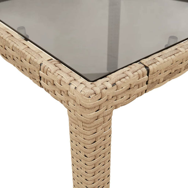 Beigefarbener Gartentisch Rovelino 190x90x75cm (Polyrattan)