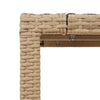 Beigefarbener Gartentisch Rovelino 190x90x75cm (Polyrattan)