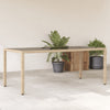 Beigefarbener Gartentisch Rovelino 190x90x75cm (Polyrattan)