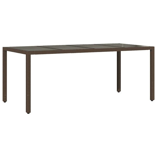 Brauner Gartentisch Rovelino 190x90x75cm (Polyrattan)