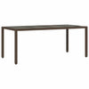 Brauner Gartentisch Rovelino 190x90x75cm (Polyrattan)