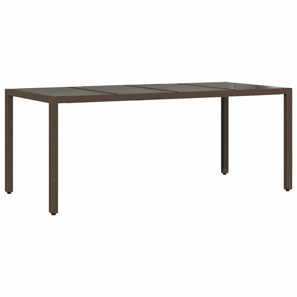 Brauner Gartentisch Rovelino 190x90x75cm (Polyrattan)