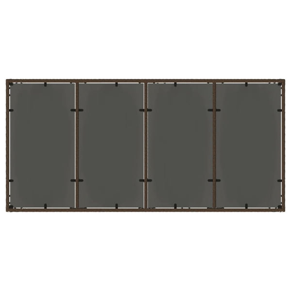 Brauner Gartentisch Rovelino 190x90x75cm (Polyrattan)