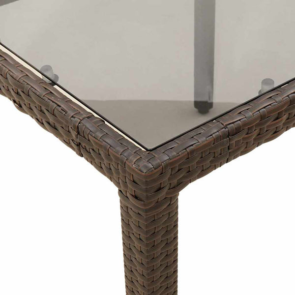Brauner Gartentisch Rovelino 190x90x75cm (Polyrattan)