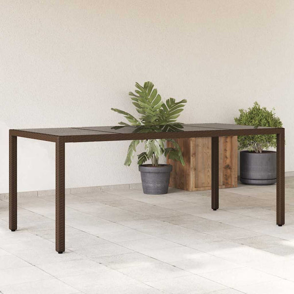 Brauner Gartentisch Rovelino 190x90x75cm (Polyrattan)