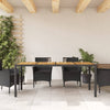 Schwarzer Gartentisch, Akazienholz-Tischplatte, Cutzonica 190x90x75cm (Polyrattan)