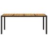 Schwarzer Gartentisch, Akazienholz-Tischplatte, Cutzonica 190x90x75cm (Polyrattan)