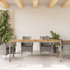 Gartentisch Cutzonica 190x90x75cm grau mit Akazienholzplatte (Polyrattan)