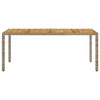 Gartentisch Cutzonica 190x90x75cm grau mit Akazienholzplatte (Polyrattan)