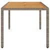 Gartentisch Cutzonica 190x90x75cm grau mit Akazienholzplatte (Polyrattan)