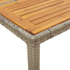 Gartentisch Cutzonica 190x90x75cm grau mit Akazienholzplatte (Polyrattan)