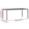 Gartentisch Cutzonica 190x90x75cm grau mit Akazienholzplatte (Polyrattan)