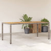 Gartentisch Cutzonica 190x90x75cm grau mit Akazienholzplatte (Polyrattan)