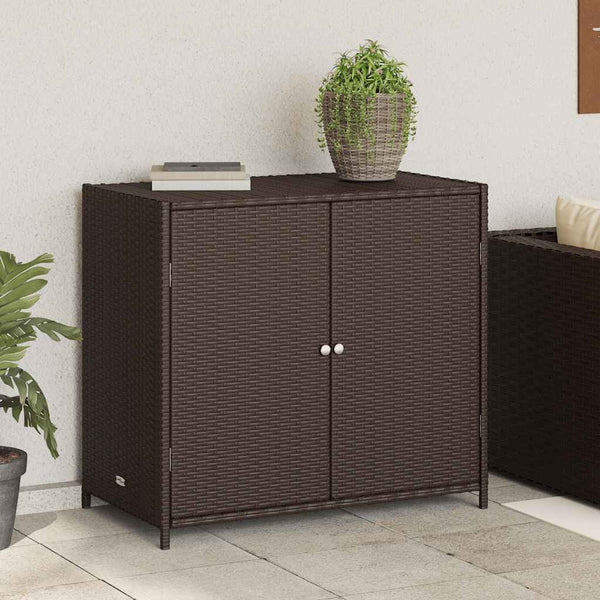 Brauner Gartenschrank Chioveanu 83x45x76cm (Polyrattan)