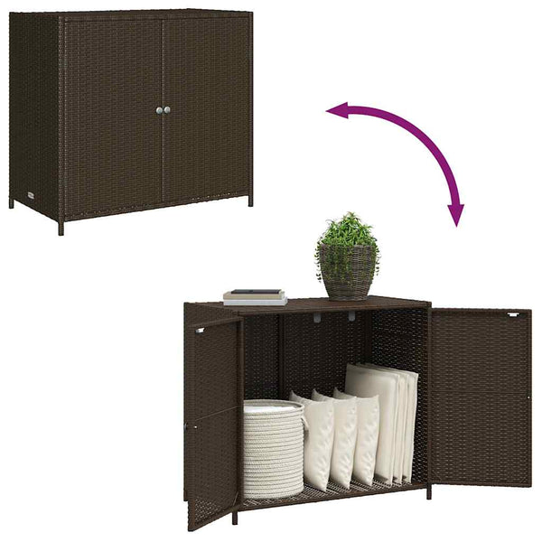 Brauner Gartenschrank Chioveanu 83x45x76cm (Polyrattan)